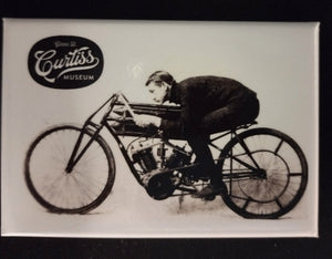 Curtiss on a Motorcycle Magnet