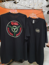 Load image into Gallery viewer, Image of black t-shirt with Curtiss Electric Propellers Logo, a Curtiss exclusive Tshirt