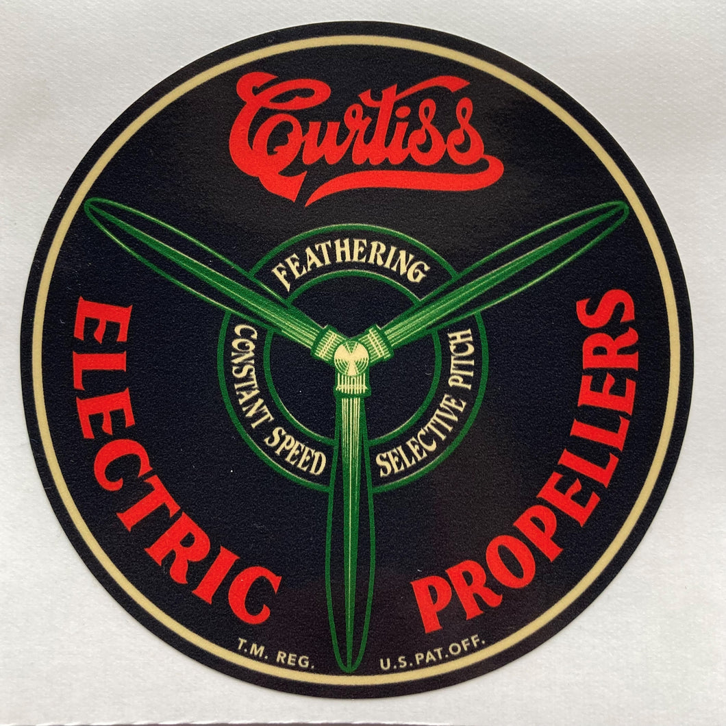 Curtiss Electric Propellers 4'' Car Decal